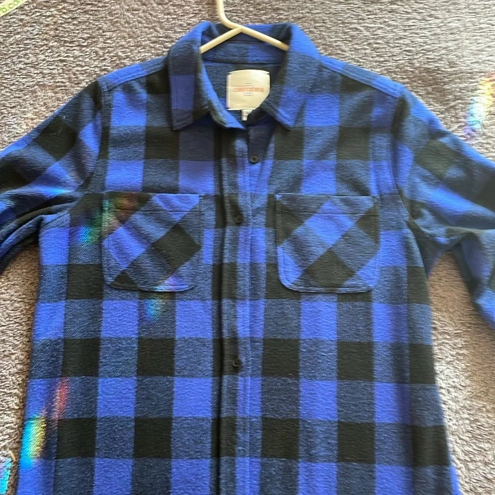 Casa Cabana Women’s Sienna Blue Black Checked Longline Shacket EUC Sz: M